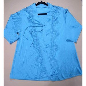 Vintage Shadowline Tie PJ Top Lace Accents Sz Petite M Made In USA